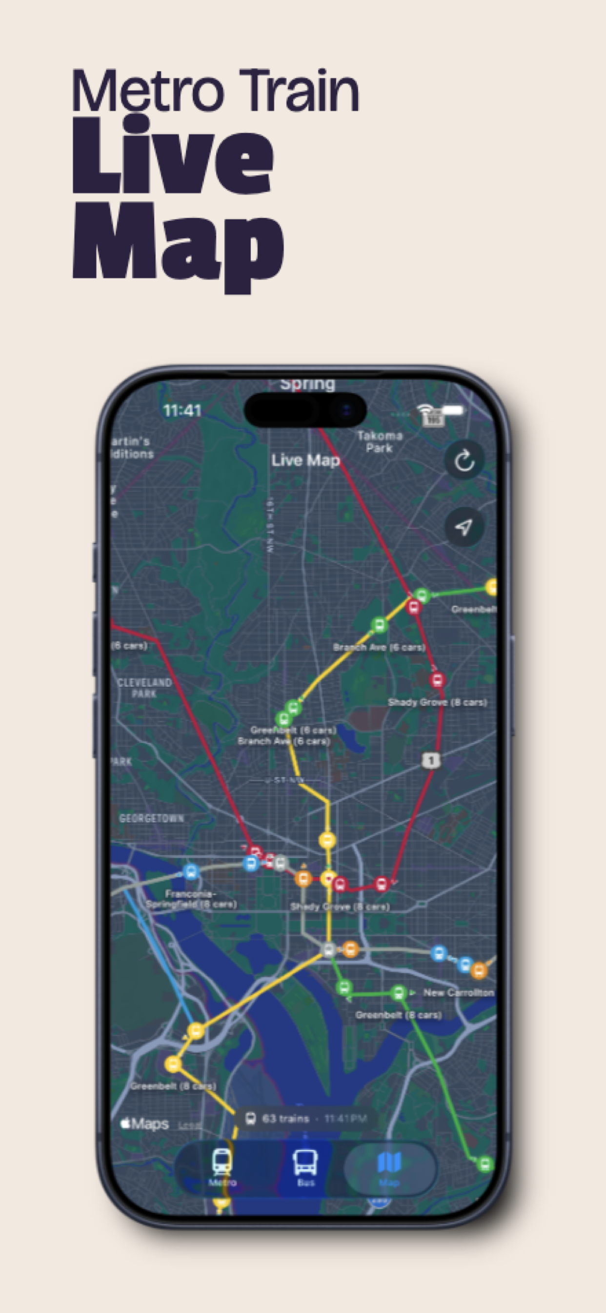 Bus routes and arrivals